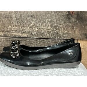 Womens Melissa  Rubber Flats Shoes Black Tied Bow Size 8/39